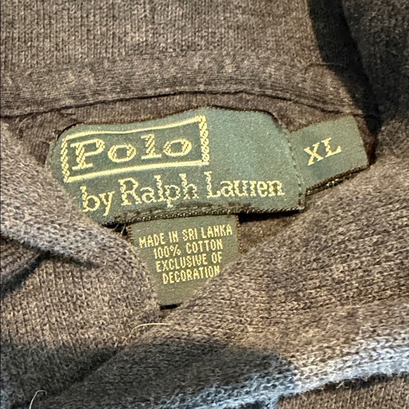 Polo by Ralph Lauren Navy Hoodie with Brown Elbow Patches - Picture 4 of 5